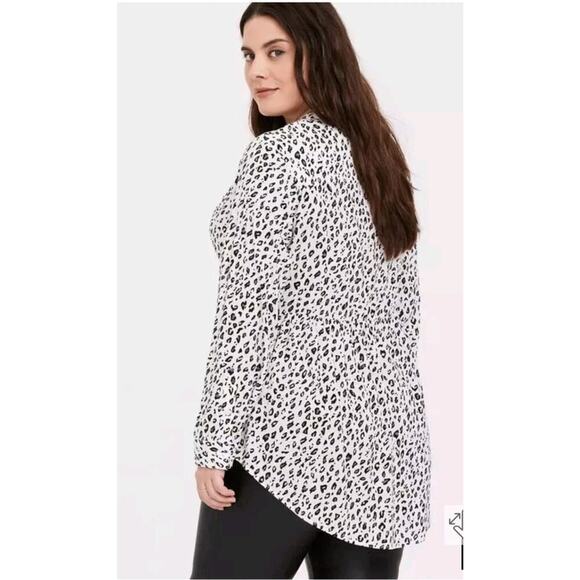 Torrid Emma Babydoll Challis Leopard Print Tunic + Black Leggings 3X OUTFIT - Picture 4 of 12